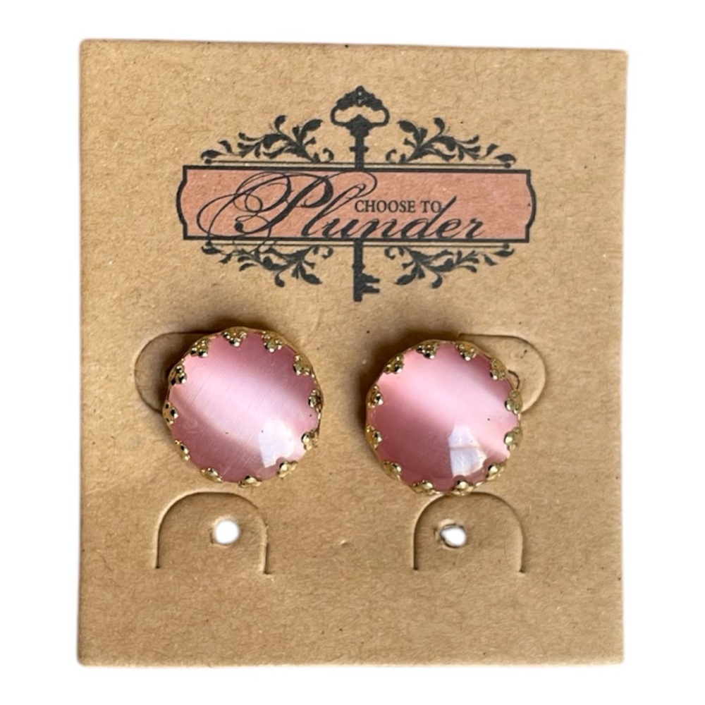NWT Plunder Pink Crystal Stud Earrings